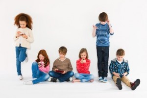 Children with different gadgets