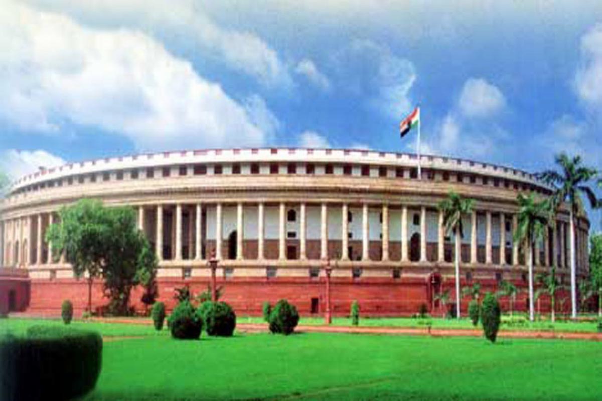 A view of the Indian Parliament building.