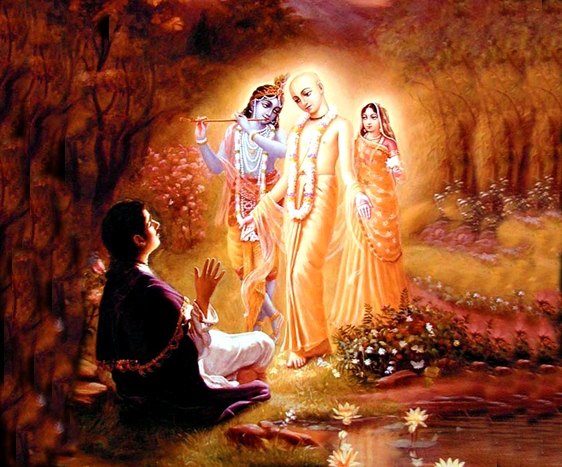 Gaura Purnima - Lord Chaitanya showing He is non-different from Sri Sri Radha-Krishna