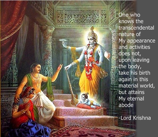 Lord Krishna appeared and showed His Vishnu form