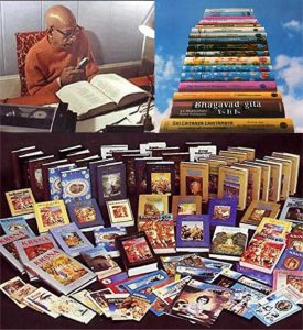 Srila Prabhupada with his books