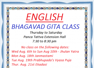 Bhagavad Gita class Update – Bhakta Jeff