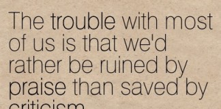 Criticism – Don’t hate it; deal with it