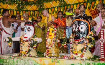 ISKCON devotees celebrate Lord Jagannath Snan yatra