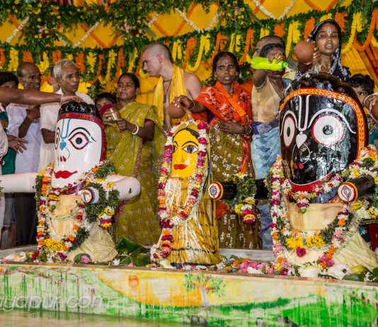 ISKCON devotees celebrate Lord Jagannath Snan yatra